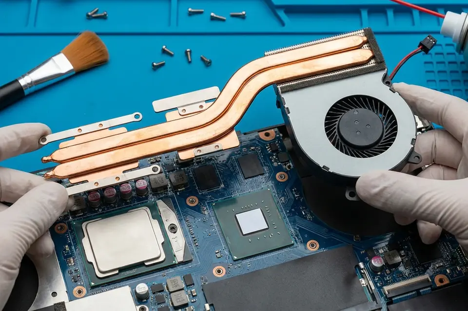 Laptop fan replacement and thermal cooling service at Laptech Perumbakkam